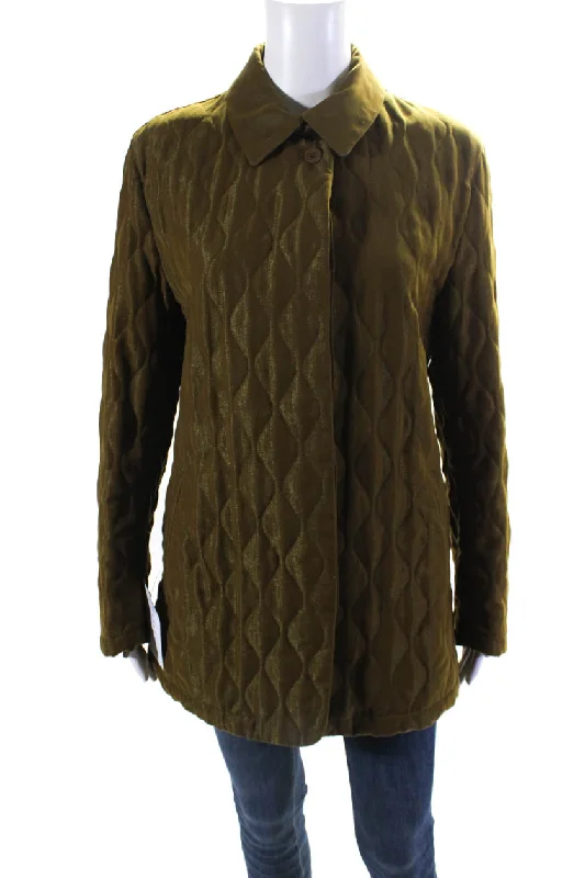 Allegri Womens Quilted Textured Button Down Jacket Green Print Jacket Jacquard Jacket Embroidered Jacket Allegri Womens Quilted Textured Button Down Jacket Green Print Jacket Jacquard Jacket Embroidered Jacket