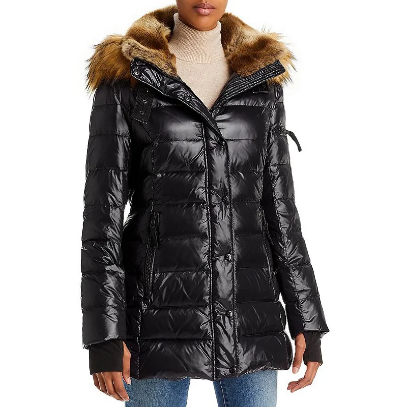 Aqua Womens Chelsea Faux Fur Trim Cold Weather Puffer Jacket Notch Collar Jacket Peter Pan Collar Jacket Cowl Neck Jacket Aqua Womens Chelsea Faux Fur Trim Cold Weather Puffer Jacket Notch Collar Jacket Peter Pan Collar Jacket Cowl Neck Jacket