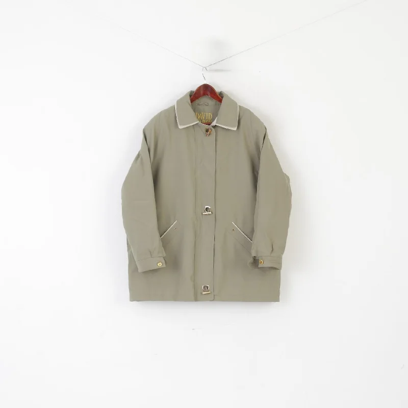 David Barry Women 22 XXL Jacket Khaki Vintage Padded Zip Up Shoulder Pads Top Tiered Jacket Buttoned Jacket Zippered Jacket David Barry Women 22 XXL Jacket Khaki Vintage Padded Zip Up Shoulder Pads Top Tiered Jacket Buttoned Jacket Zippered Jacket