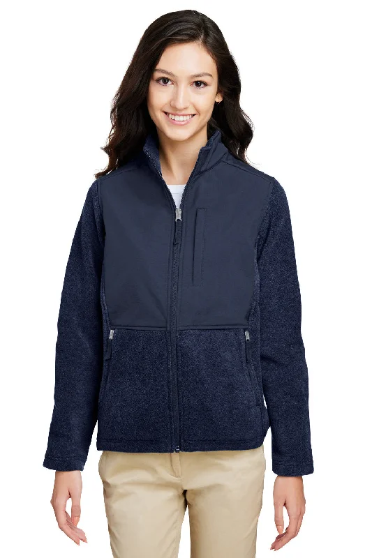 Core 365 Womens Journey Summit Hybrid Full Zip Jacket - Classic Navy Blue Zippered Front Buttoned Front Snap Front Core 365 Womens Journey Summit Hybrid Full Zip Jacket - Classic Navy Blue Zippered Front Buttoned Front Snap Front