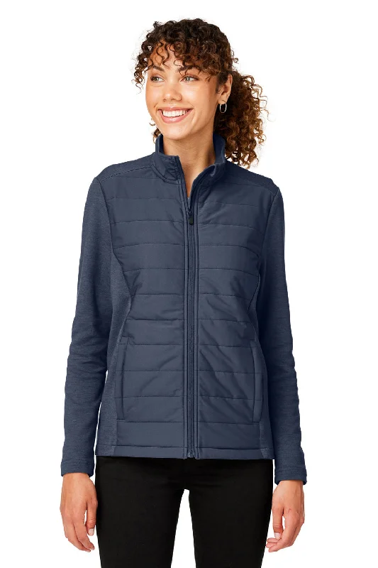 Devon & Jones Womens New Classics Charleston Hybrid Full Zip Jacket - Navy Blue Melange Bomber Jacket Anorak Windbreaker Devon & Jones Womens New Classics Charleston Hybrid Full Zip Jacket - Navy Blue Melange Bomber Jacket Anorak Windbreaker