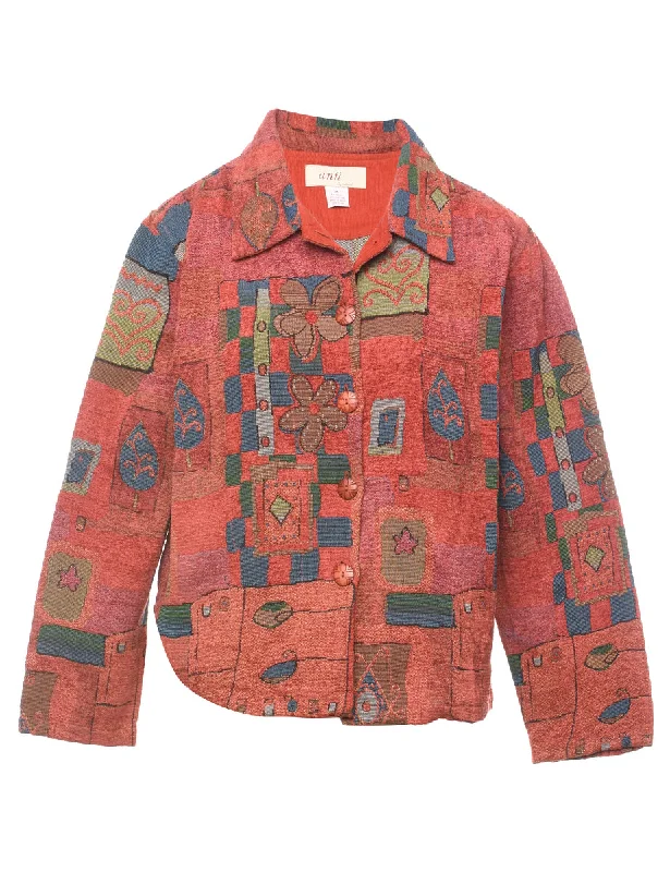 Floral Pattern Multi-Colour Abstract Pattern Tapestry Jacket - M Satin Fabric Silk Fabric Chiffon Fabric Floral Pattern Multi-Colour Abstract Pattern Tapestry Jacket - M Satin Fabric Silk Fabric Chiffon Fabric