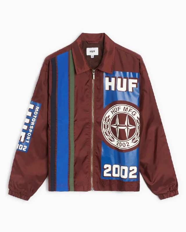 Huf Women Class Race Jacket Plum Herringbone Jacket Checkered Jacket Solid Jacket