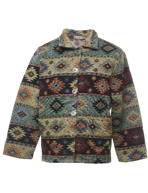 Jane Ashley Navajo Tapestry Jacket - M Print Jacket Jacquard Jacket Embroidered Jacket Jane Ashley Navajo Tapestry Jacket - M Print Jacket Jacquard Jacket Embroidered Jacket