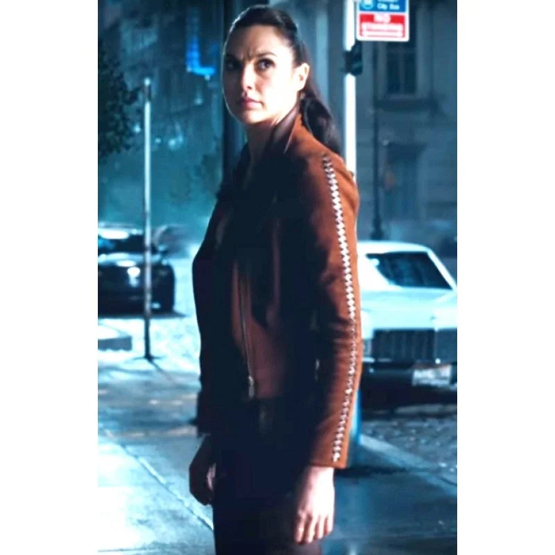 Justice League Gal Gadot Brown Jacket Jersey Jacket Tulle Jacket Batik Jacket