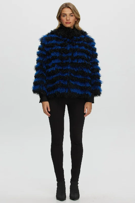 Mongolian (Tg) Shearling Lamb Jacket Belted Jacket Elasticated Jacket Padded Jacket