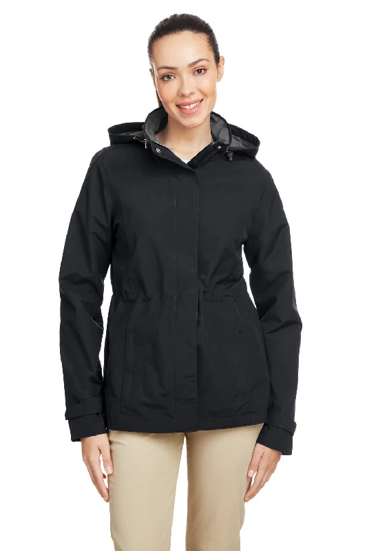 Nautica Womens Voyage Water Resistant Full Zip Hooded Jacket - Black Tiered Jacket Buttoned Jacket Zippered Jacket Nautica Womens Voyage Water Resistant Full Zip Hooded Jacket - Black Tiered Jacket Buttoned Jacket Zippered Jacket