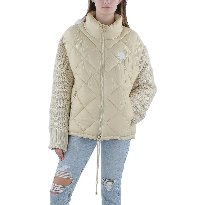 Noize Womens Lightweight Nylon Puffer Jacket Front Pockets Side Pockets Patch Pockets Noize Womens Lightweight Nylon Puffer Jacket Front Pockets Side Pockets Patch Pockets