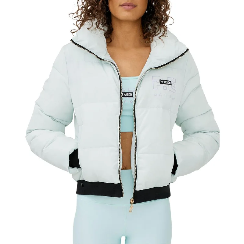 P.E Nation Womens Cold Weather Front Zip Puffer Jacket Fleece Jacket Down Jacket Parka P.E Nation Womens Cold Weather Front Zip Puffer Jacket Fleece Jacket Down Jacket Parka