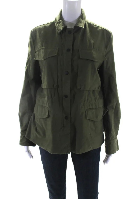 Rag & Bone Jean Womens Collared Drawstring Waist Zippered Jacket Green Insulated Jacket Fitted Jacket Loose Jacket Rag & Bone Jean Womens Collared Drawstring Waist Zippered Jacket Green Insulated Jacket Fitted Jacket Loose Jacket