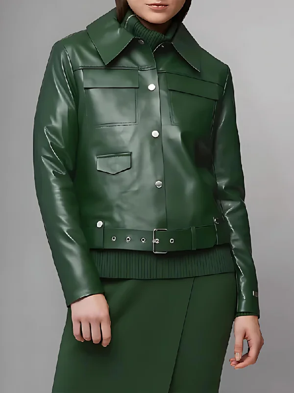 Rowen Dyed Belted Leather Jacket Mesh Jacket Canvas Jacket Denim Jacket