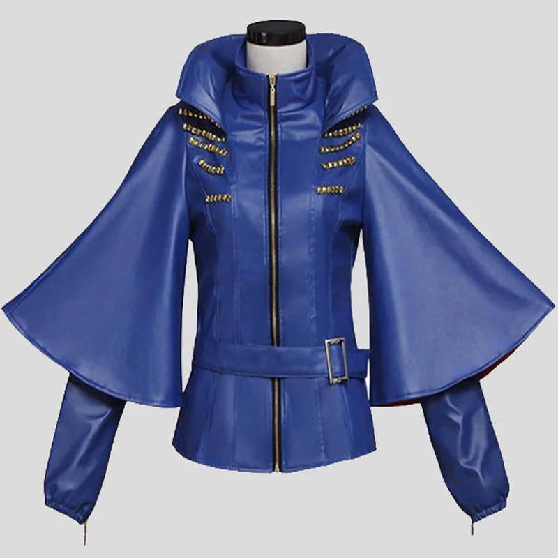 Sofia Carson Descendants Studded Leather Jacket Collared Jacket Crew Neck Jacket Turtle Neck Jacket Sofia Carson Descendants Studded Leather Jacket Collared Jacket Crew Neck Jacket Turtle Neck Jacket
