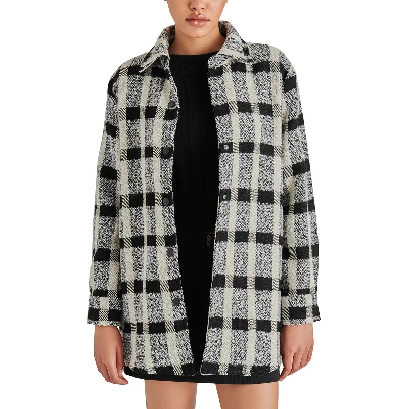 Steve Madden Womens Eldrige Wool Blend Plaid Shirt Jacket Chenille Jacket Brocade Jacket Lace Jacket Steve Madden Womens Eldrige Wool Blend Plaid Shirt Jacket Chenille Jacket Brocade Jacket Lace Jacket