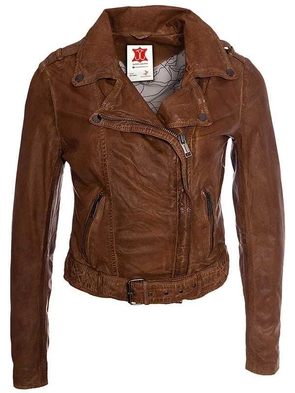 Womens Vintage Style Leather Motorcycle Jacket Tan Brown Herringbone Jacket Houndstooth Jacket Plaid Jacket Womens Vintage Style Leather Motorcycle Jacket Tan Brown Herringbone Jacket Houndstooth Jacket Plaid Jacket