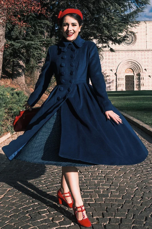 1940s swing long wool coat  3187 Warm Down Parka