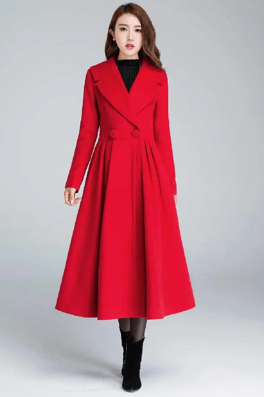 1950s Vintage inspired Wool Princess maxi coat 1640# Suede Fringe Jacket