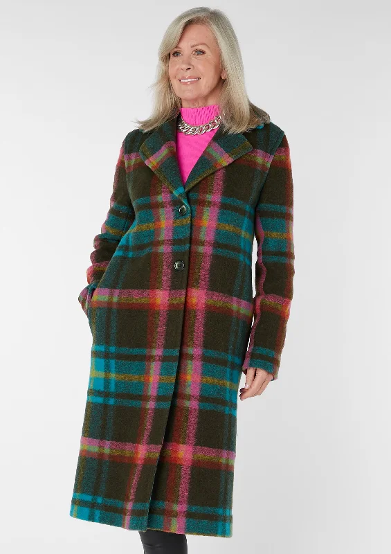 Alma Check Straight Coat - size 10 Flowy Lightweight Kimono