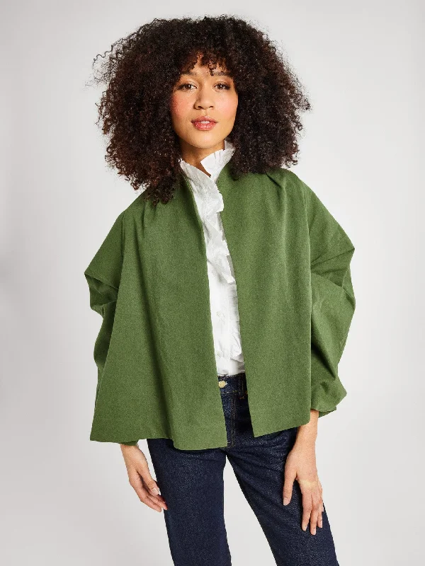 Amie Coat in Olive Cropped Moto Jacket