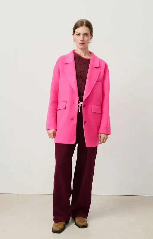 Coat Dado17l Rose-Fluo Modern Asymmetric Coat