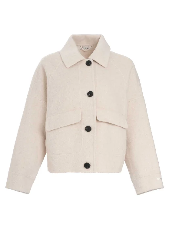 Coat Ys725 White Knit Longline Duster