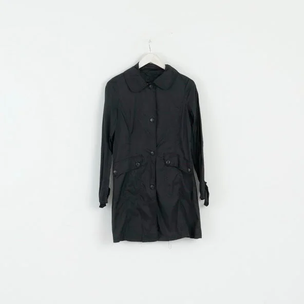 New Look Combinations Womens 38 10 S Coat Black Nylon Lightweight Top Boho Fringe Cardigan