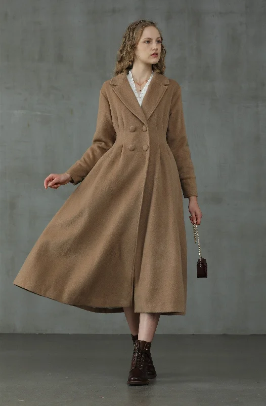 A Romance 31 | Double breasted wool coat Open-Knit Duster Coat