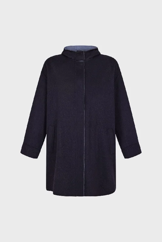 Coat Lane Dam23a029 Blue Stylish Bomber Jacket