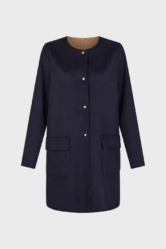 Coat Lareen Dam26a029 Navy Belted Crossover Blazer