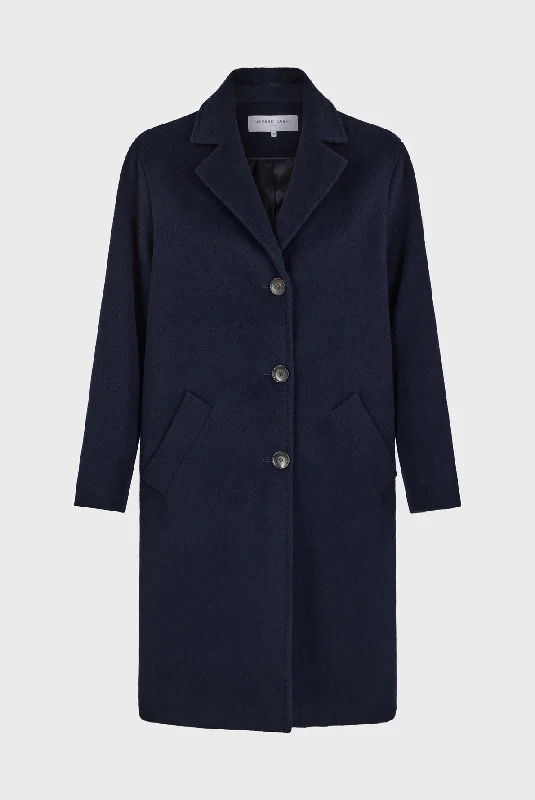 Coat Lathicia Dam08a037 Navy Hooded Parka Coat
