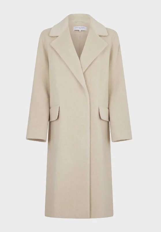 Coat Lorianne Dam66a039 Ecru Plaid Checkered Coat