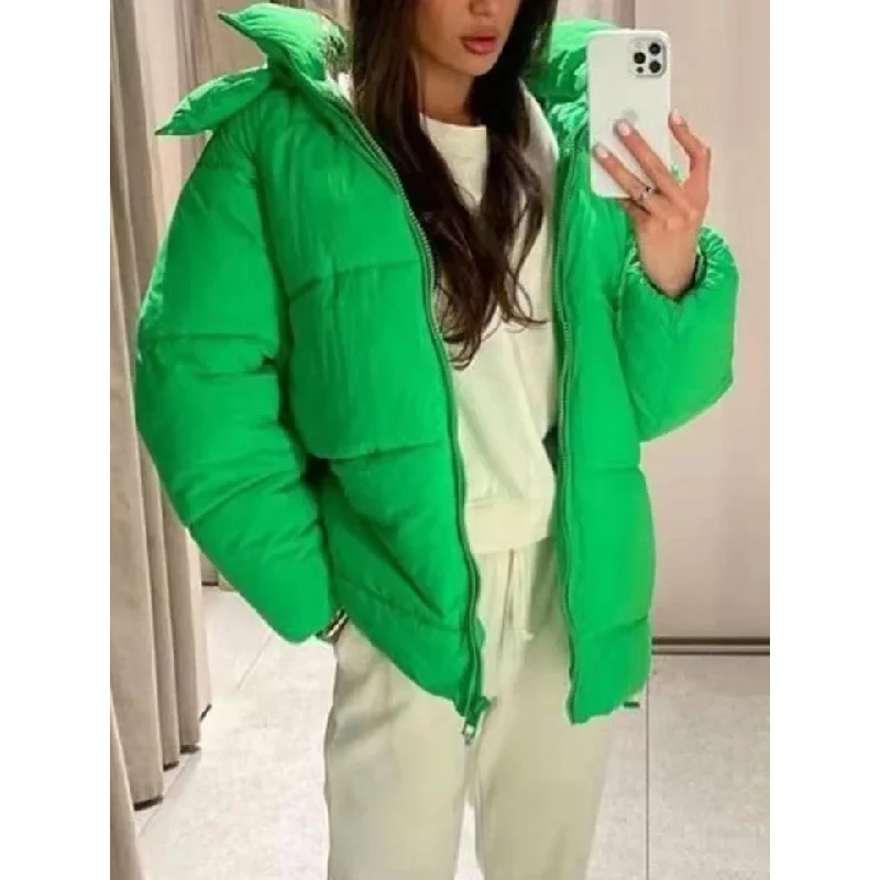 Hooded Long-Sleeved warm coat Thick Layered Jacket