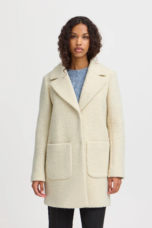 Ichi Stipa Coat Sleek Leather Jacket