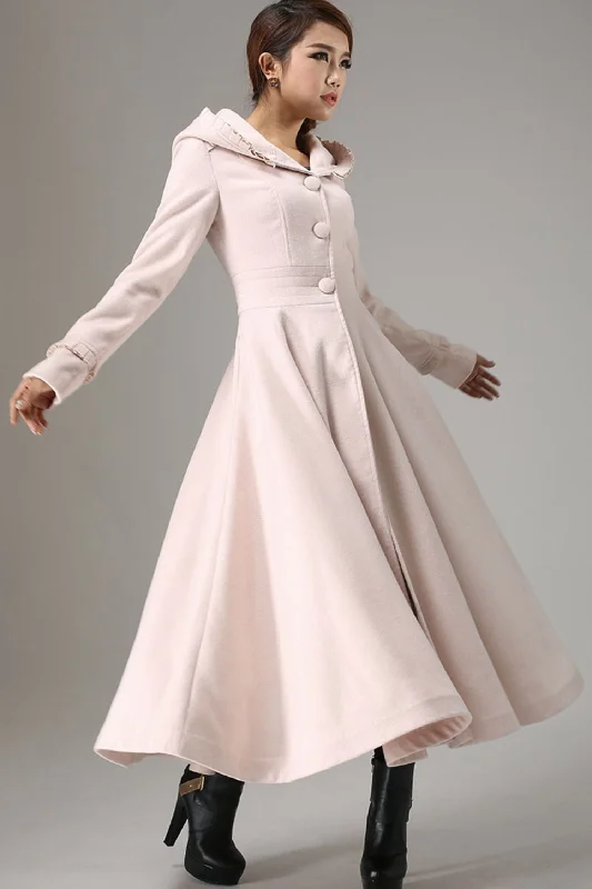 Long fit and flare swing coat for women 0727 Double-Layered Poncho