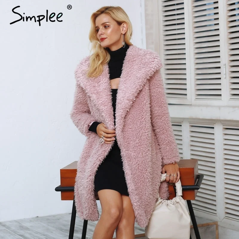 Warm winter faux fur coat women Fashion streetwear elegant long coat Hooded Raincoat Women