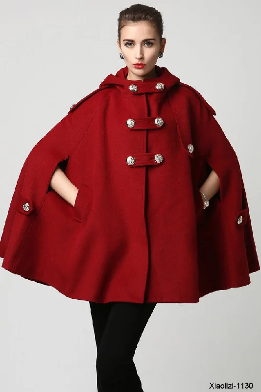 womens's hooded cape coat 1130# Insulated Snow Jacket