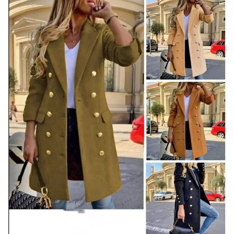 Slim Fit Double Breasted Coat Chic Oversized Blazer