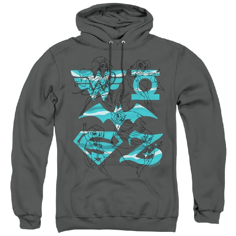 Dc Super Hero Girls Line Art Group - Pullover Hoodie Wrist Length Sleeve
