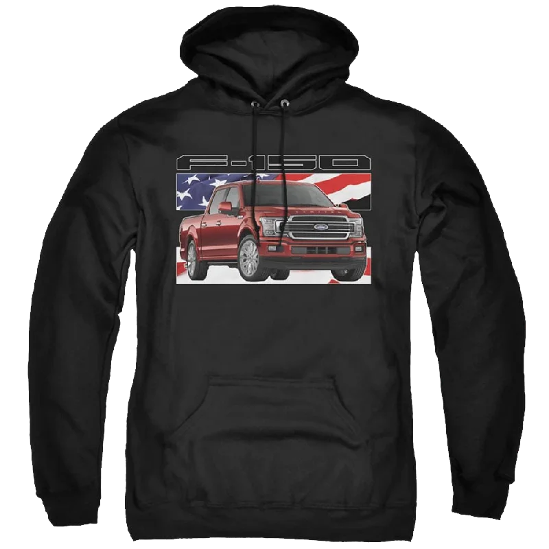 Ford F 150 Flag - Pullover Hoodie Boat Neck Sweater