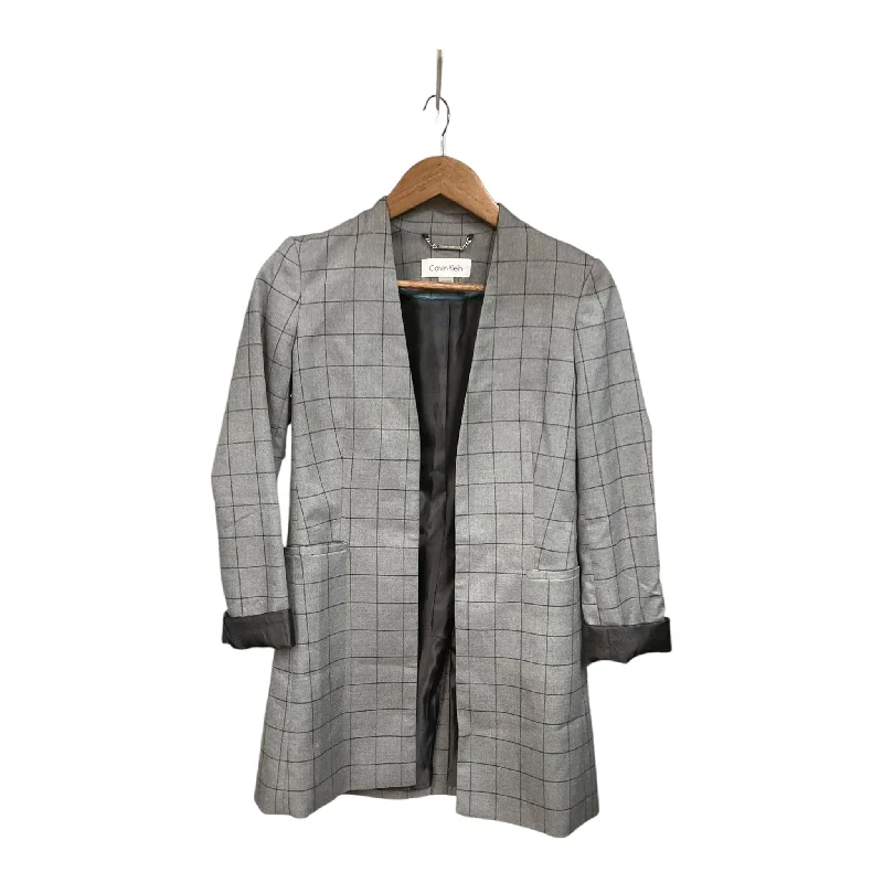 Blazer By Calvin Klein In Grey, Size: 2 Fashion Women's Blazer