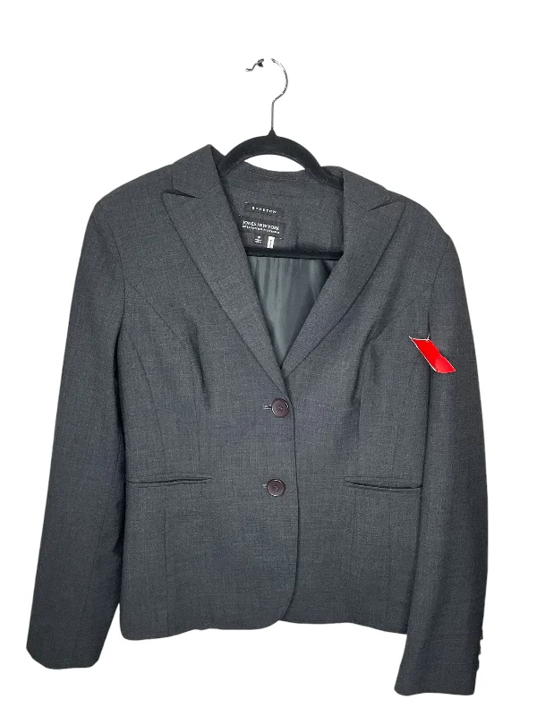 Blazer By Jones New York In Grey, Size: 10 Women's Leather Blazer