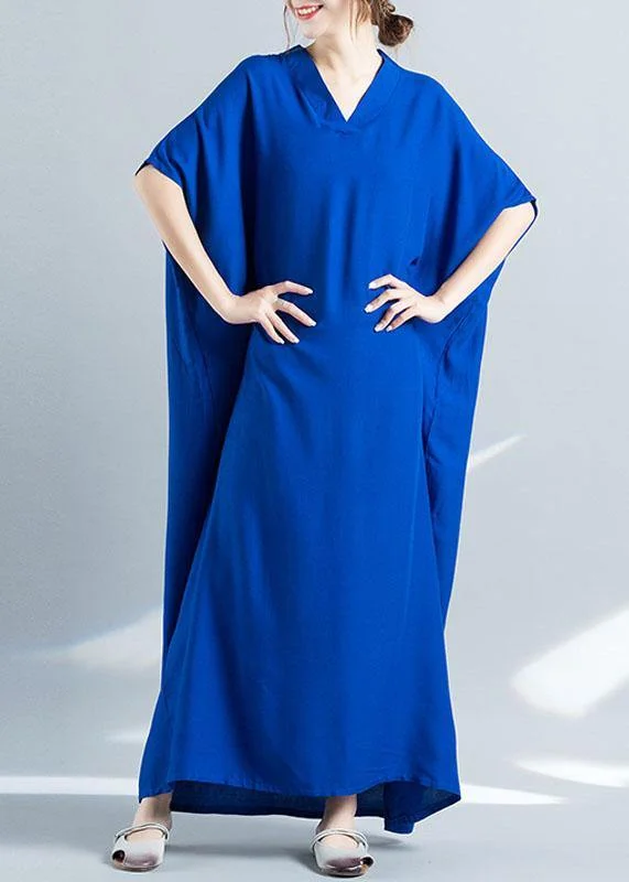 Elegant v neck baggy cotton summer clothes Women pattern blue loose Dress Tunics Recommended stylist Elegant v neck baggy cotton summer clothes Women pattern blue loose Dress Tunics Recommended stylist