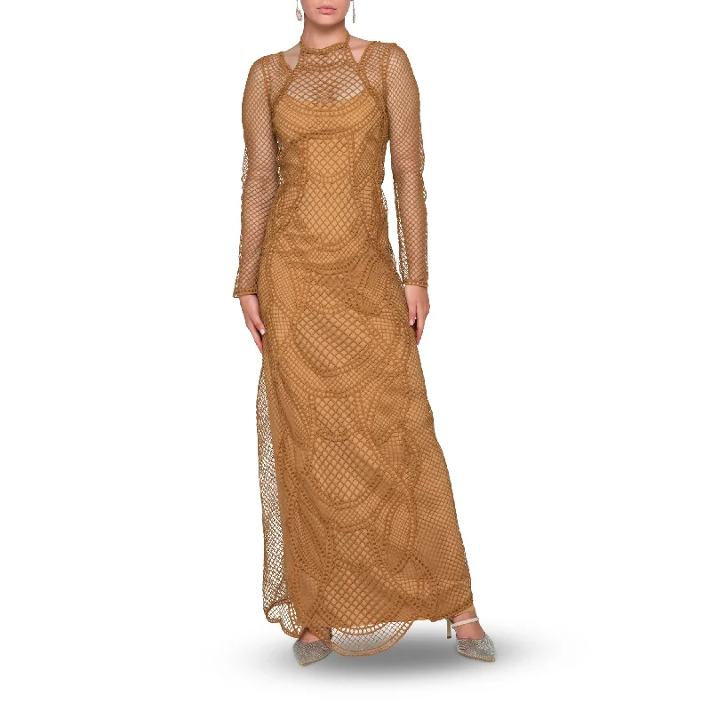Ribbed Scoop Long Dress Tunics Designer luxury