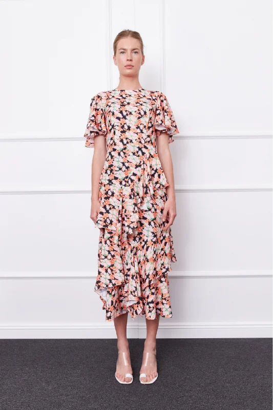 Rosemary Dress (Black/Orange)
