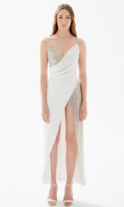 Tarik Ediz 52124 - V Neck Open Back Prom Dress