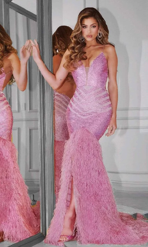 Unveiled: Portia and Scarlett's Enchanting Sequin-Adorned Mermaid Gown